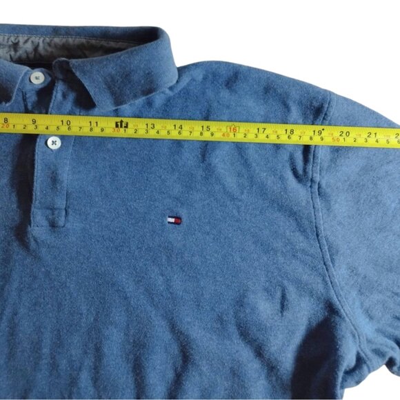 Tommy Hilfiger Men's Regular Fit Polo - Size L - Blue, Classic Fit, Cotton Blend - Picture 5 of 8
